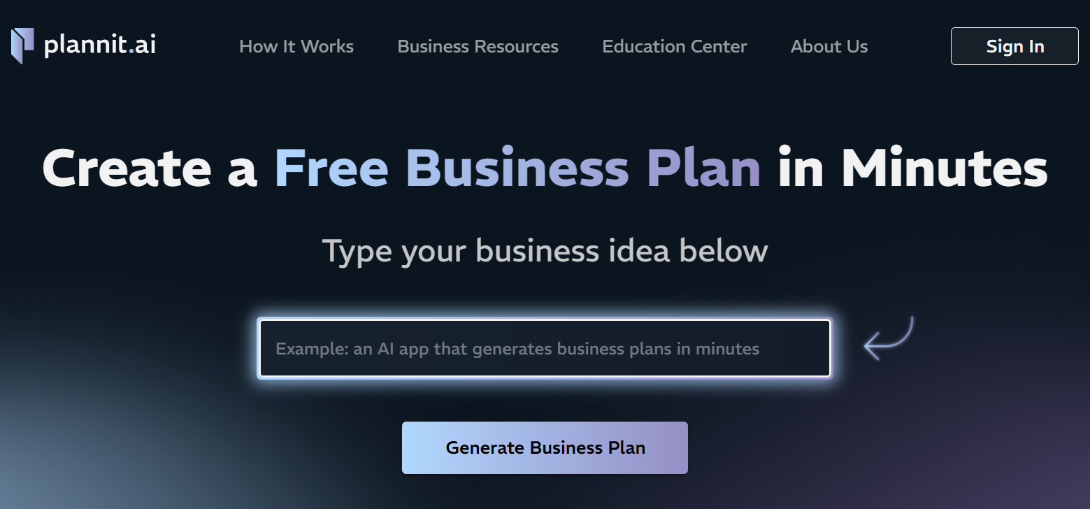 plannit.ai – create a free business plan in minutes
