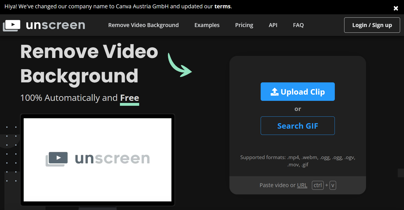 unscreen.com – remove video background